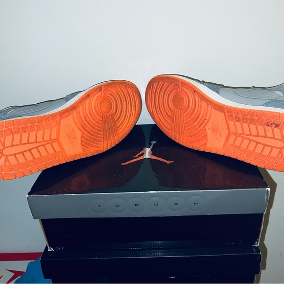 Air Jordan 1’s Gray and Orange Sneakers - Picture 6 of 6